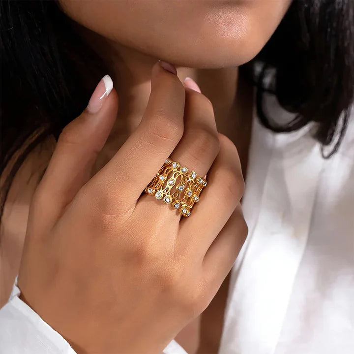 2 In 1 Ring + Bracelet Jewelry for girls. Trending Gift for girls. Stainless Steel
